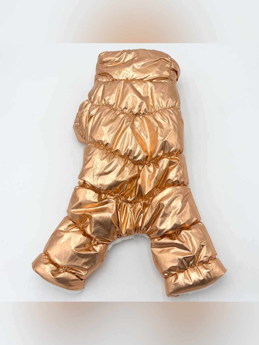 Metallic Gold Dog Snowsuit Onesie